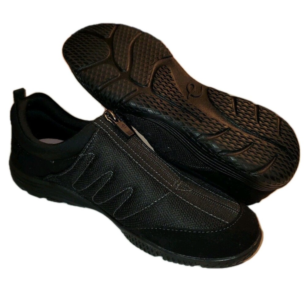 Easy Spirit Be Strong Embroidered Slip On Womens Black Sneakers Casual Shoes BE